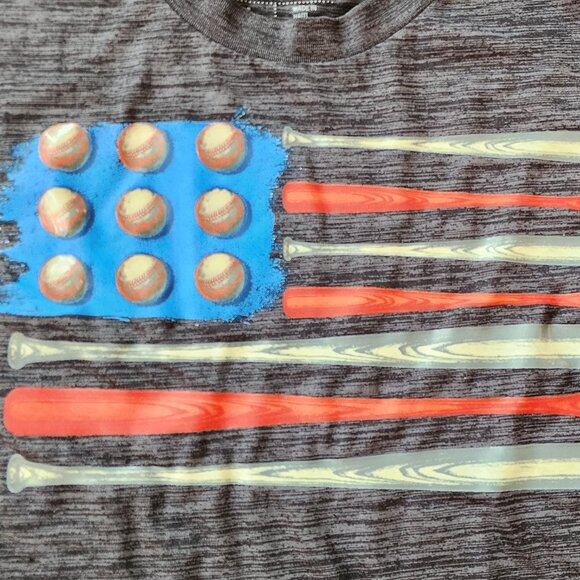TEK GEAR Kids American Flag Baseball T-Shirt Size Medium - Picture 8 of 13